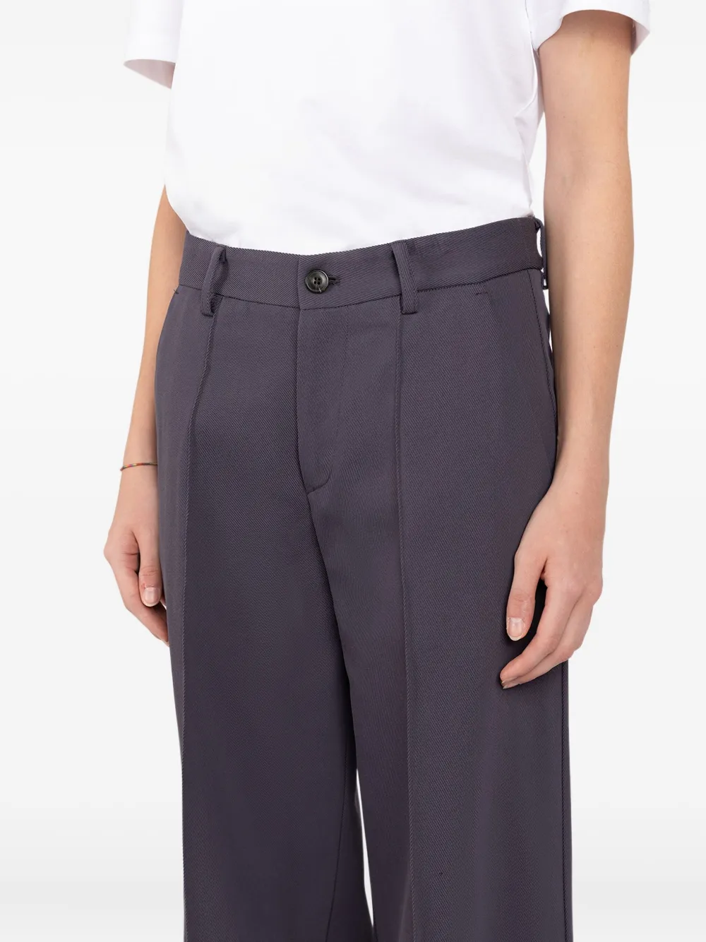 Société Anonyme pleated embroidered-pocket trousers Paars