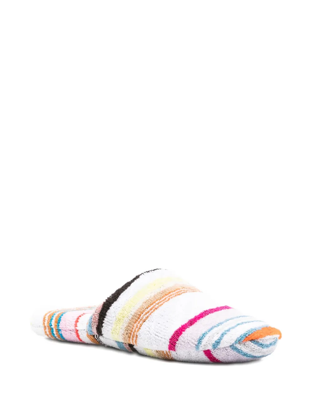 Missoni Giacomo gestreepte katoenen slippers Wit