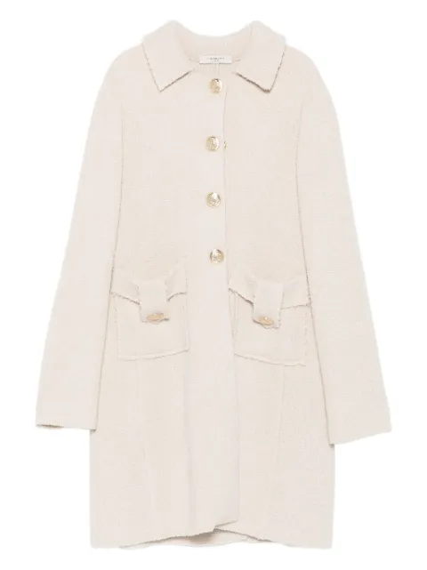 Charlott single-breasted flap-pocket coat