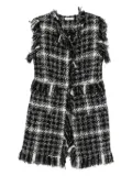 Charlott fringed tweed coat - Black