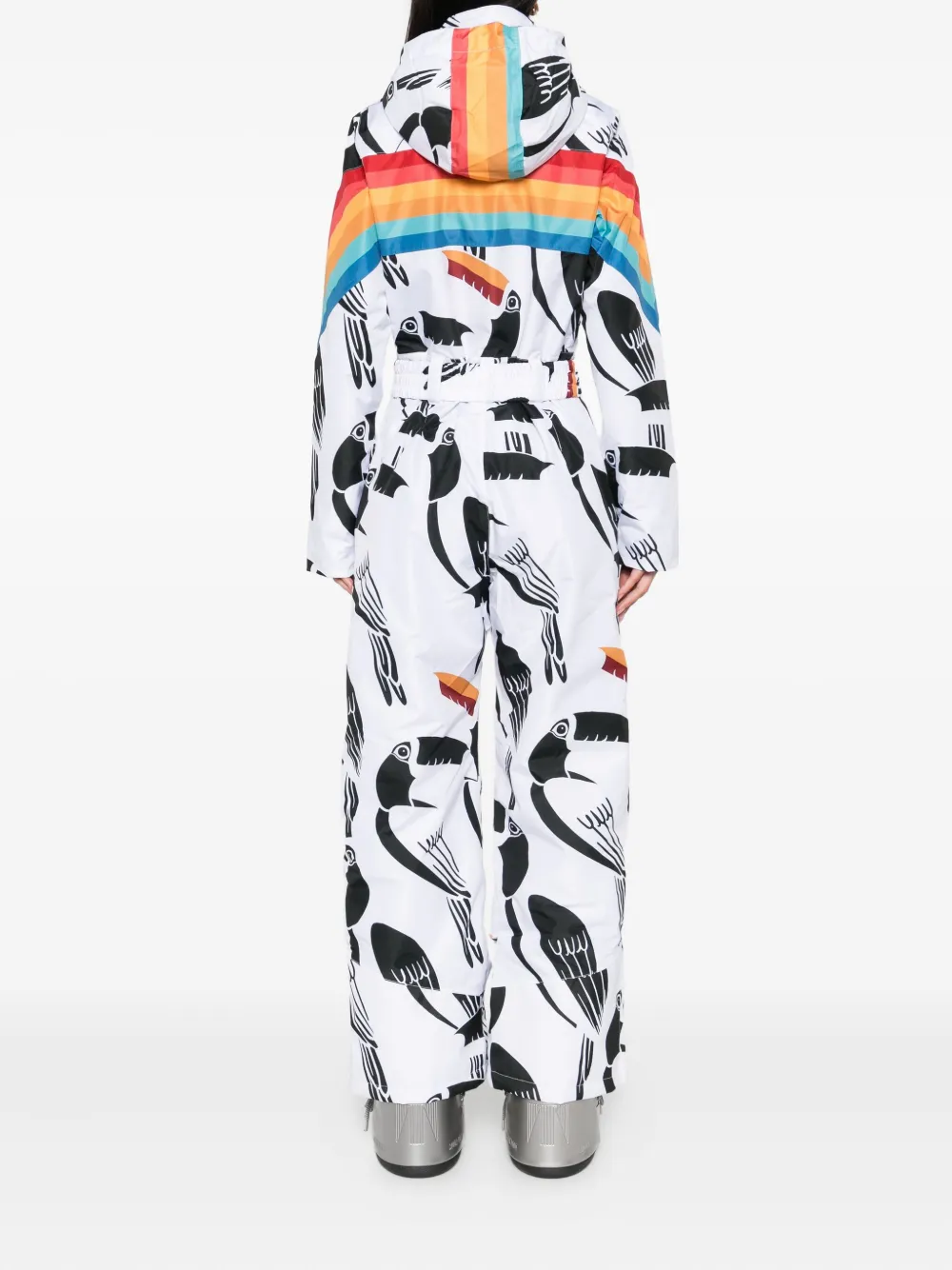 FARM Rio Skipak met toekan-print en regenboogstreep Wit