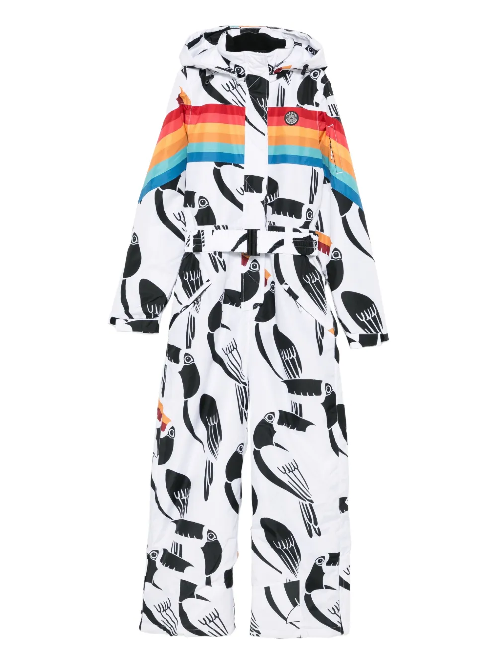 FARM Rio Skipak met toekan-print en regenboogstreep Wit