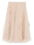 Dorothee Schumacher feather-embellished tulle skirt - Neutrals