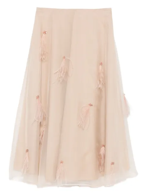 Dorothee Schumacher feather-embellished tulle skirt