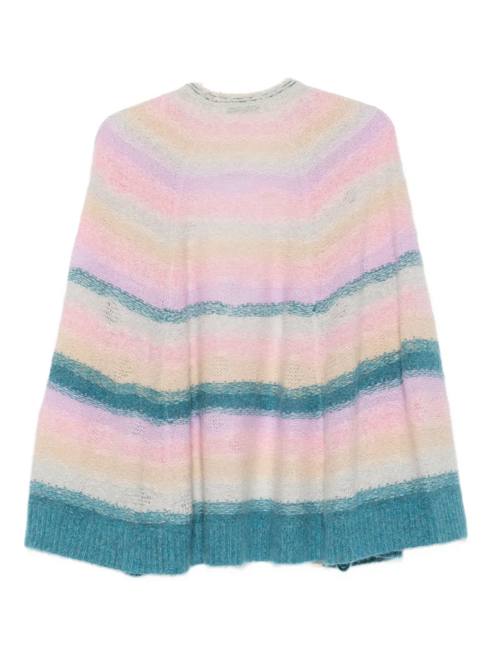Dorothee Schumacher Extra Soft Cashmere Stripe Cape-cardigan In Multi