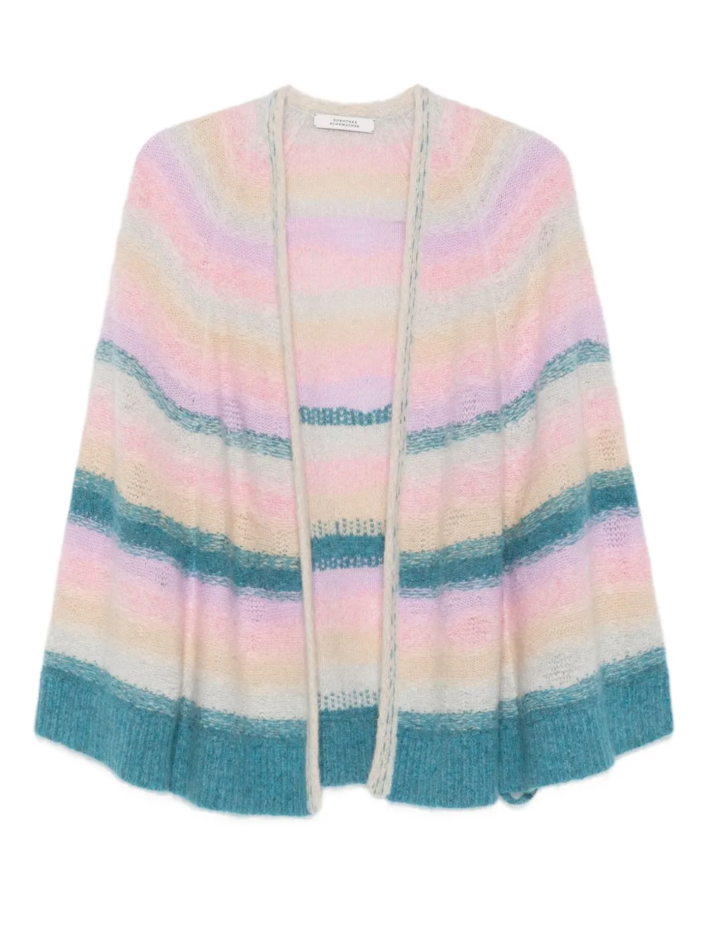 Dorothee Schumacher Extra Soft Cashmere Stripe Cape-cardigan In Multi