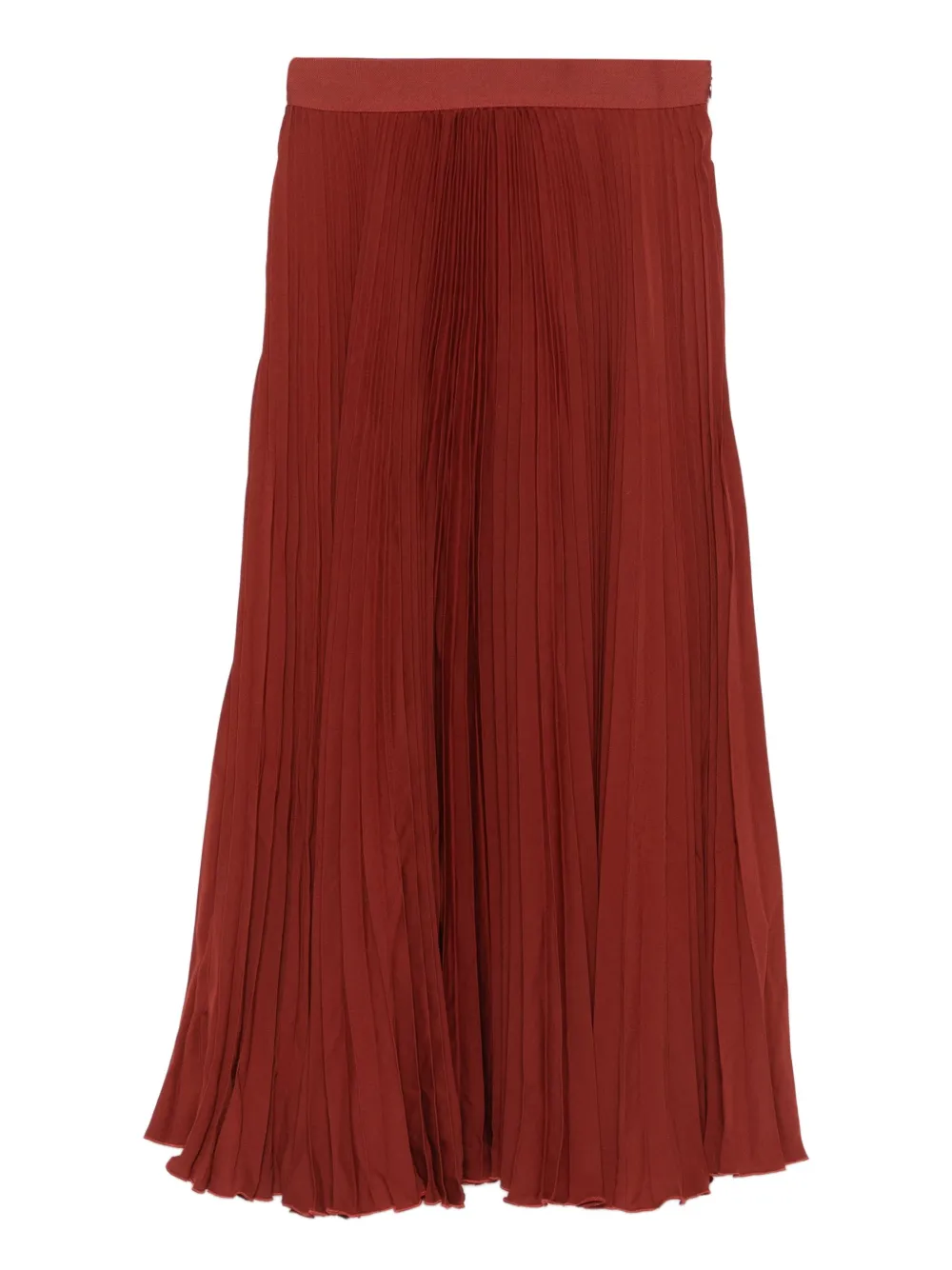Farm Rio Pleated Midi Skirt In Brown