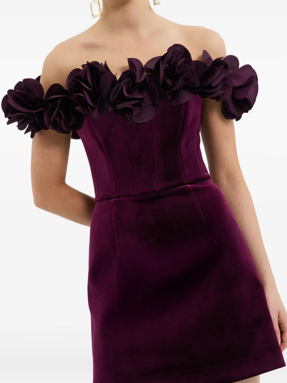 Rebecca Vallance Charles Rose-embellished Mini Dress In Red