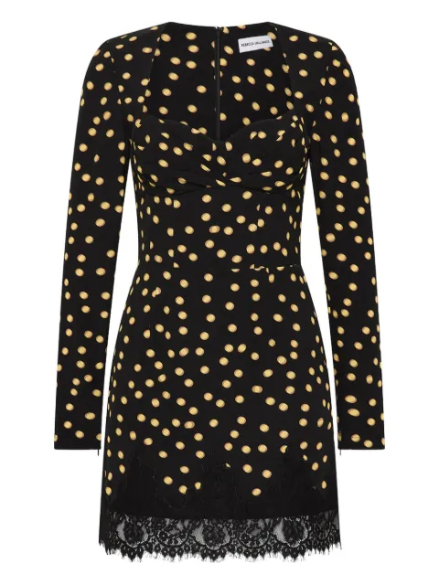 Rebecca Vallance Millie polka-dot lace-trimmed mini dress