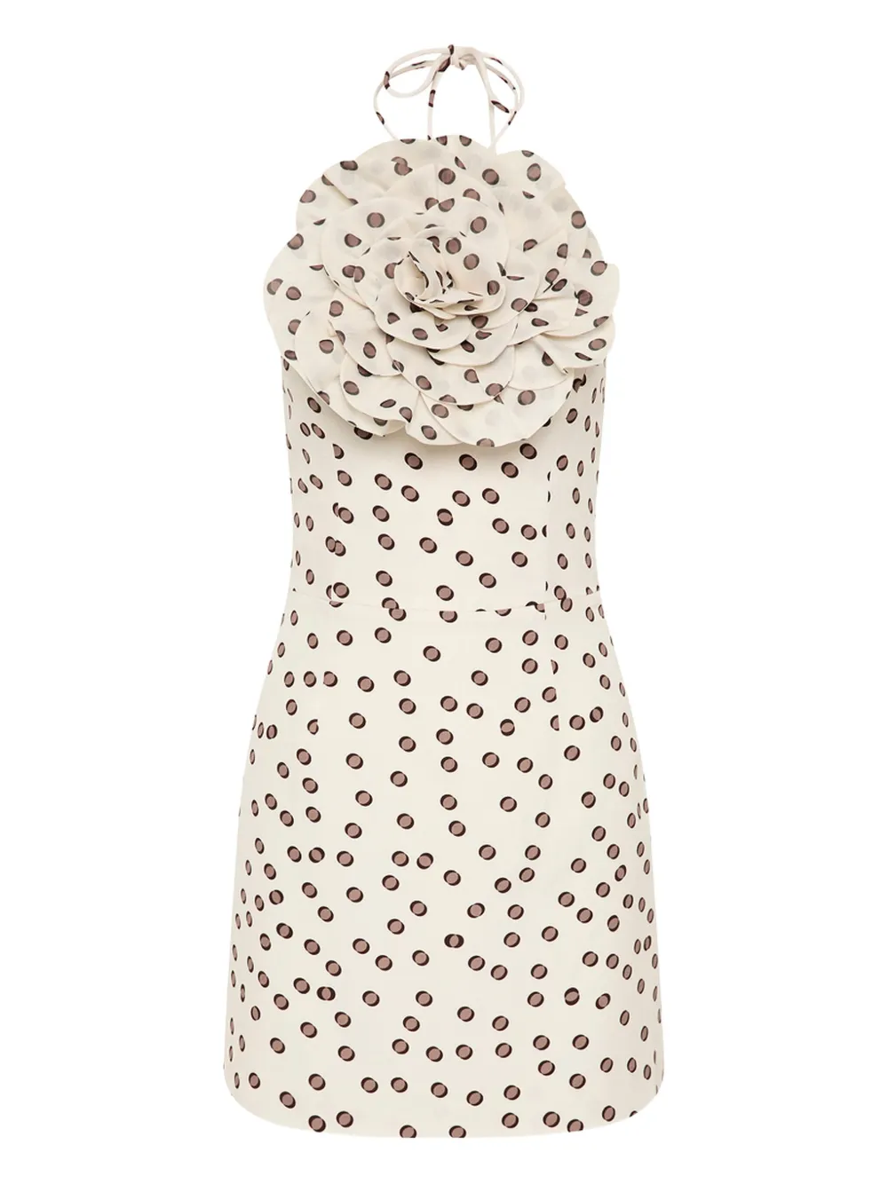 Rebecca Vallance Candice jurk met stippen en roosapplicatie Wit