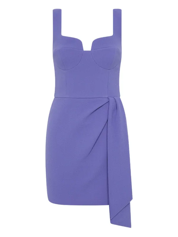 Rebecca Vallance Violetta Sweetheart-neckline Draped Minidress in Blue