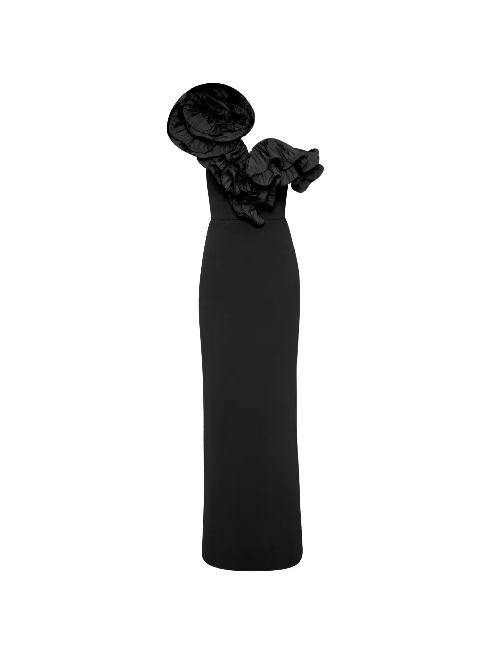 Rebecca Vallance Ella ruffle-detail one-shoulder gown - Black