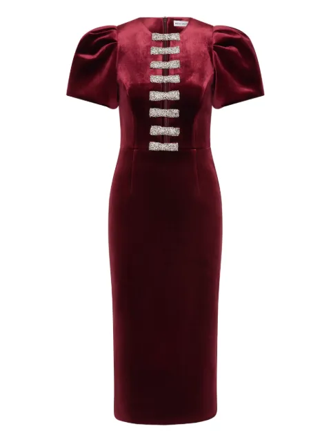 Rebecca Vallance Edwiena puff-sleeve embellished midi dress