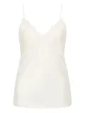 Rebecca Vallance Morgan lace-insert satin top - White