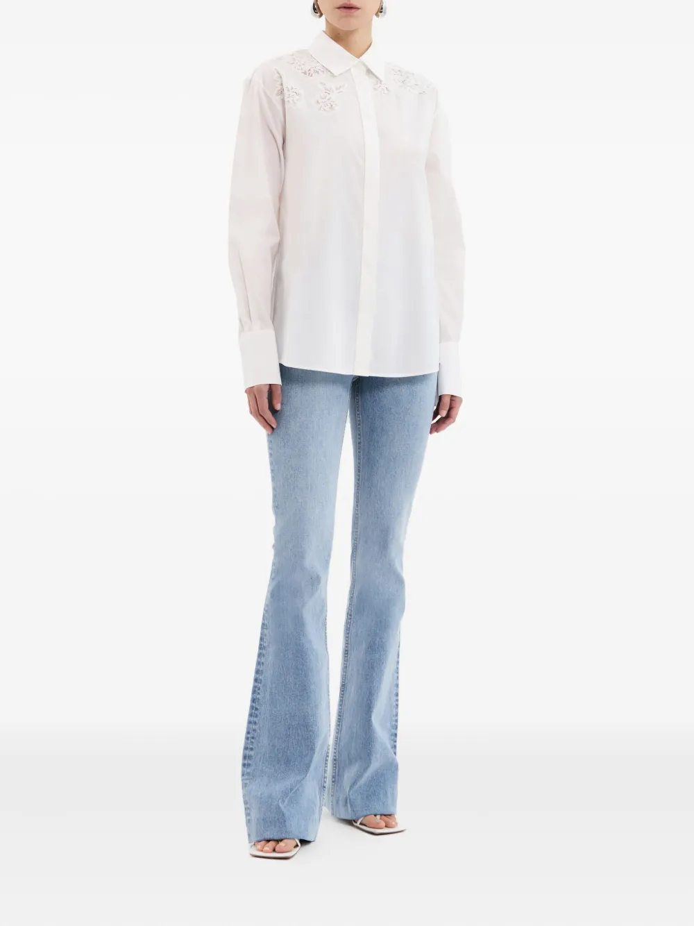 Rebecca Vallance Jovie katoenen blouse met lange mouwen Wit