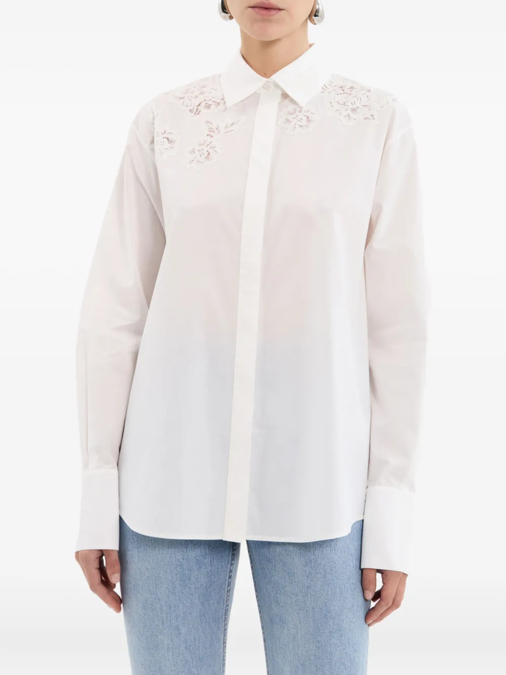 Rebecca Vallance Jovie katoenen blouse met lange mouwen Wit
