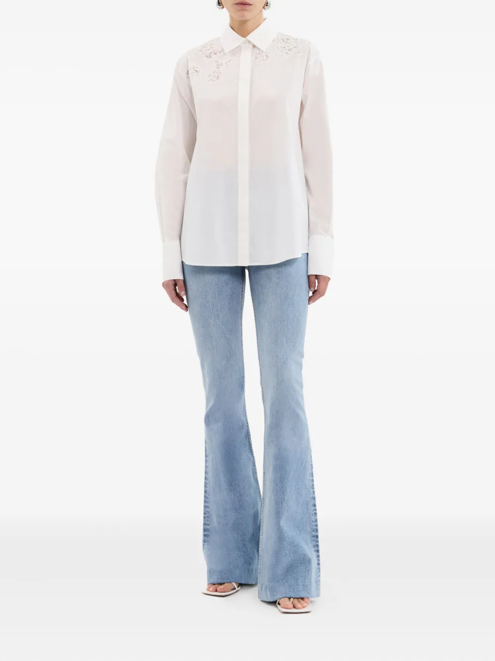 Rebecca Vallance Jovie katoenen blouse met lange mouwen - Wit