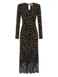 Rebecca Vallance Millie polka-dot lace-trimmed midi dress - Black