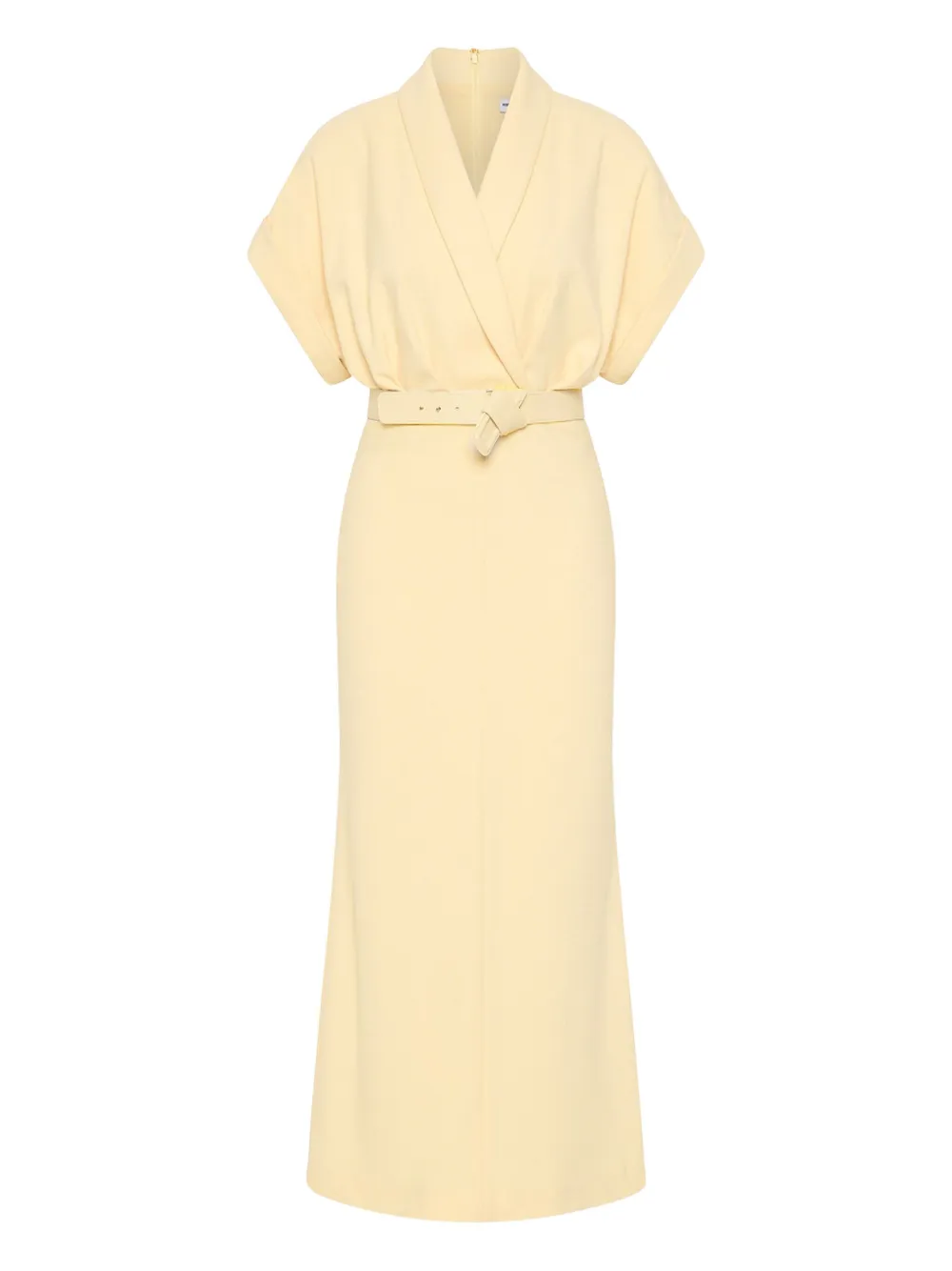 Rebecca Vallance Rowan wrap-belt midi dress - イエロー Rebecca Vallance Rowan wrap-belt midi dress - イエロー