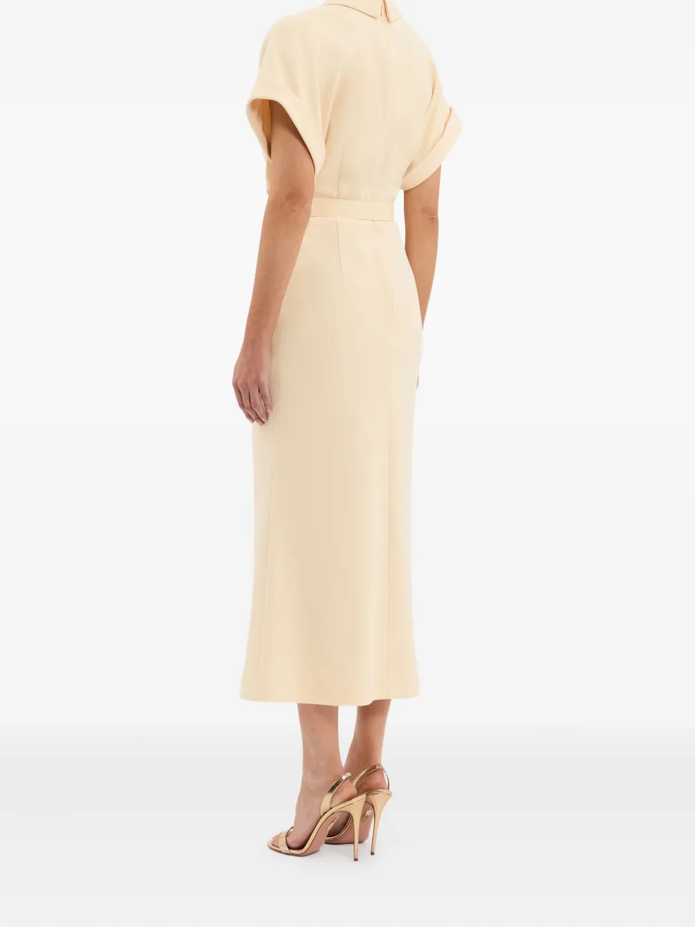 Rebecca Vallance Rowan wrap-belt midi dress Geel
