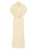 Rebecca Vallance Rowan wrap-belt midi dress - Yellow