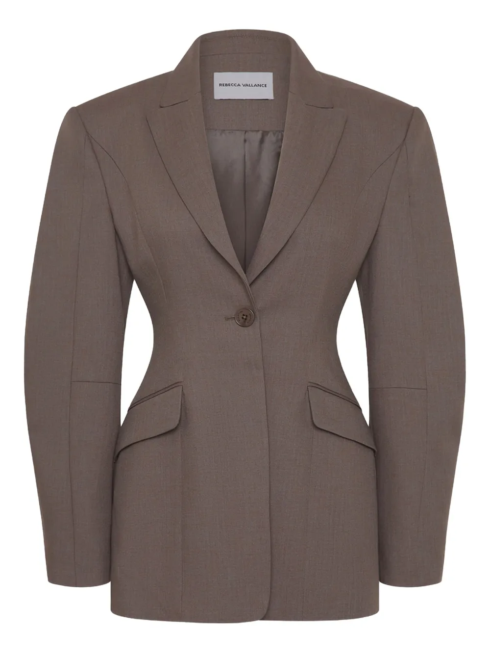 Rebecca Vallance Noah blazer met ballonmouwen en enkele rij knopen Bruin