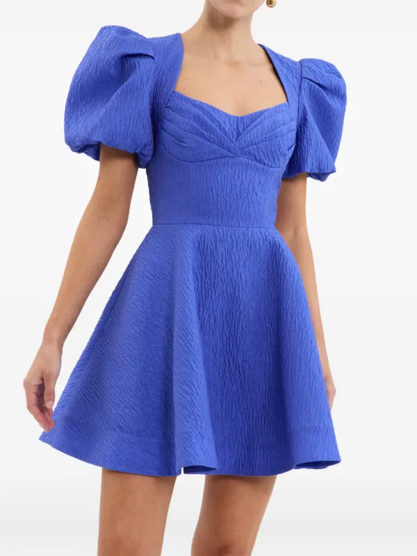 ruffle sleeve skater dress Square Neck Ruffle Sleeve Tiered Skater Dress K45724