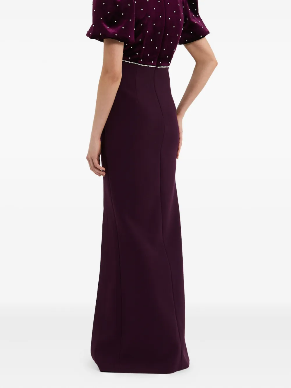 Rebecca Vallance Verfraaide jurk met pofmouwen Paars