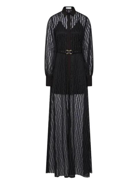 Rebecca Vallance Seraphina wave-pattern belted maxi dress
