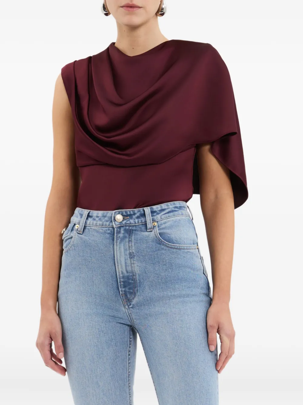 Rebecca Vallance Avalon gedrapeerde asymmetrische top - Rood