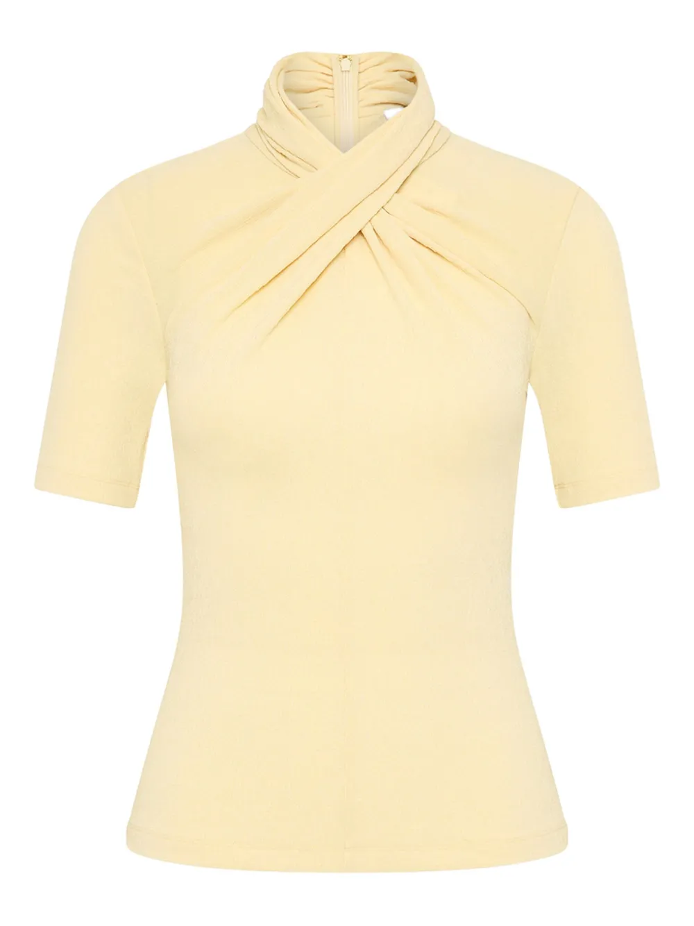 Rebecca Vallance Blouse met gedraaide hals en korte mouwen Beige