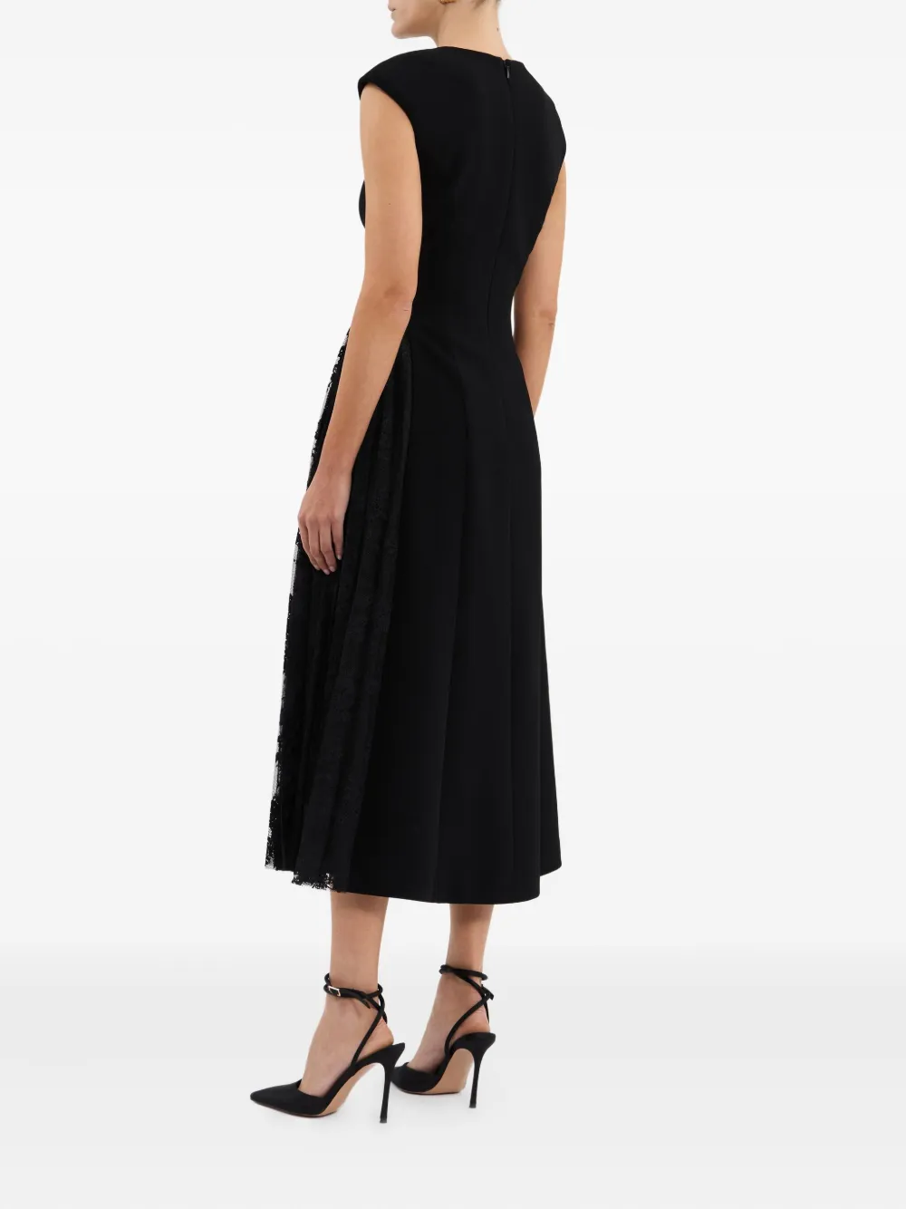 Rebecca Vallance Milena lace midi dress Zwart