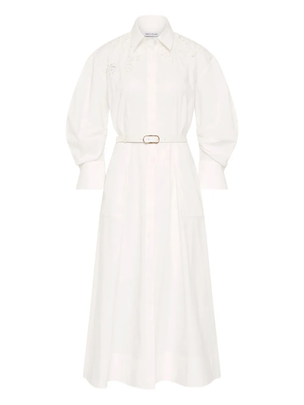 Rebecca Vallance lace-embellished belted midi dress | White | Image 1