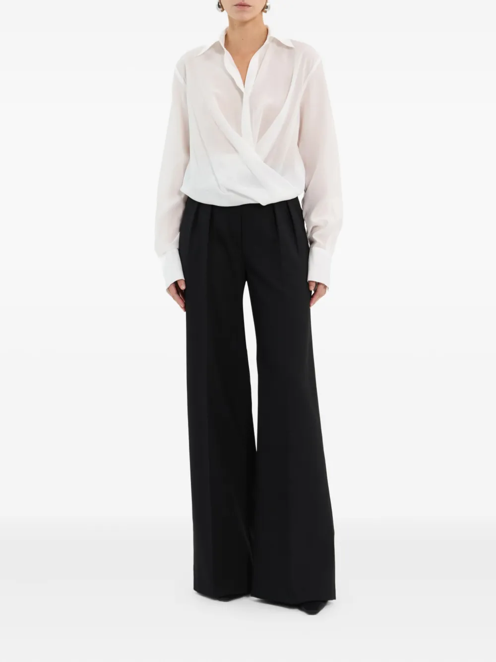 Rebecca Vallance Noor wikkelblouse met kraag Wit