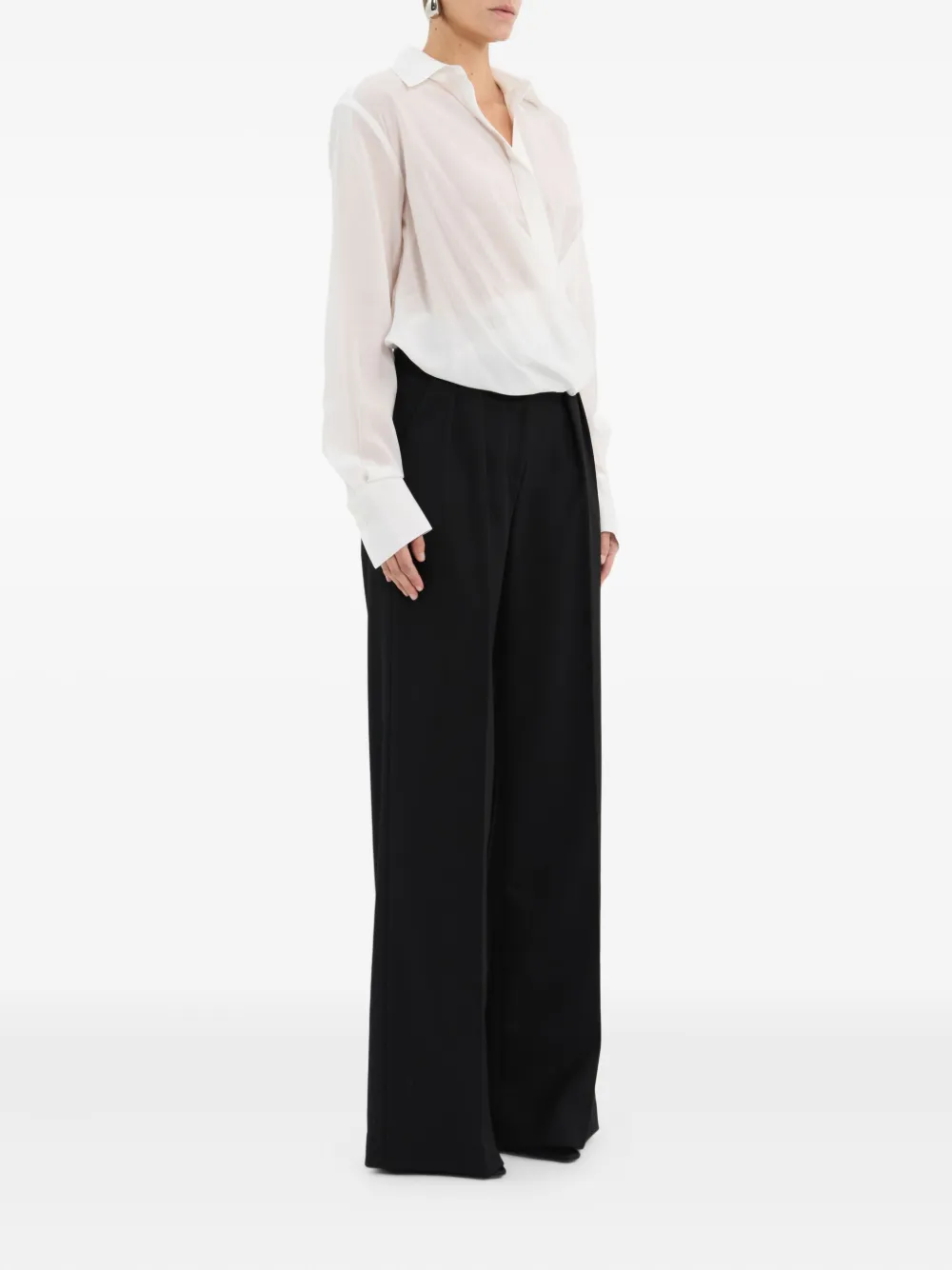 Rebecca Vallance Noor wikkelblouse met kraag Wit