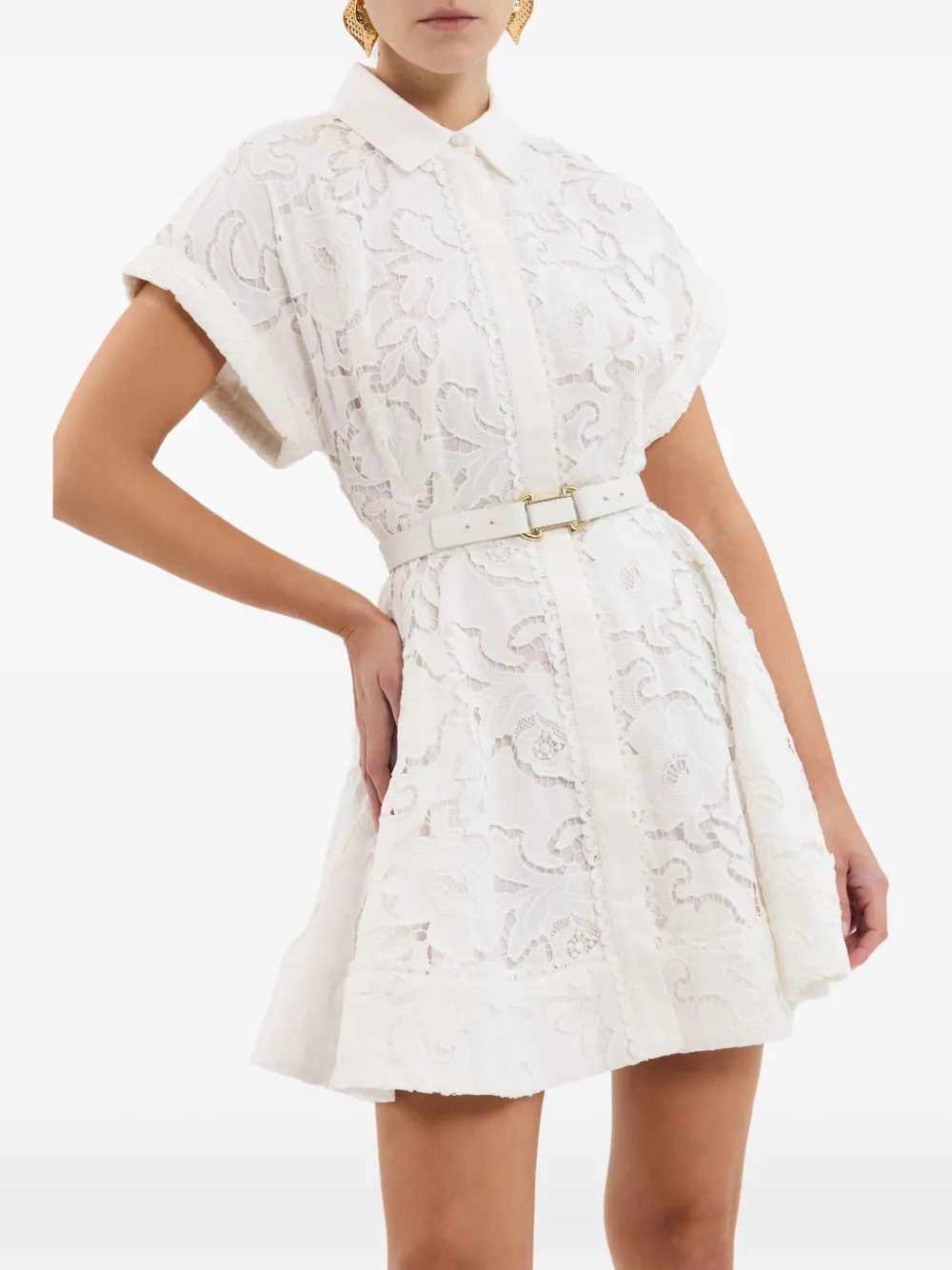 Rebecca Vallance Mini-jurk met bloemenkant Wit