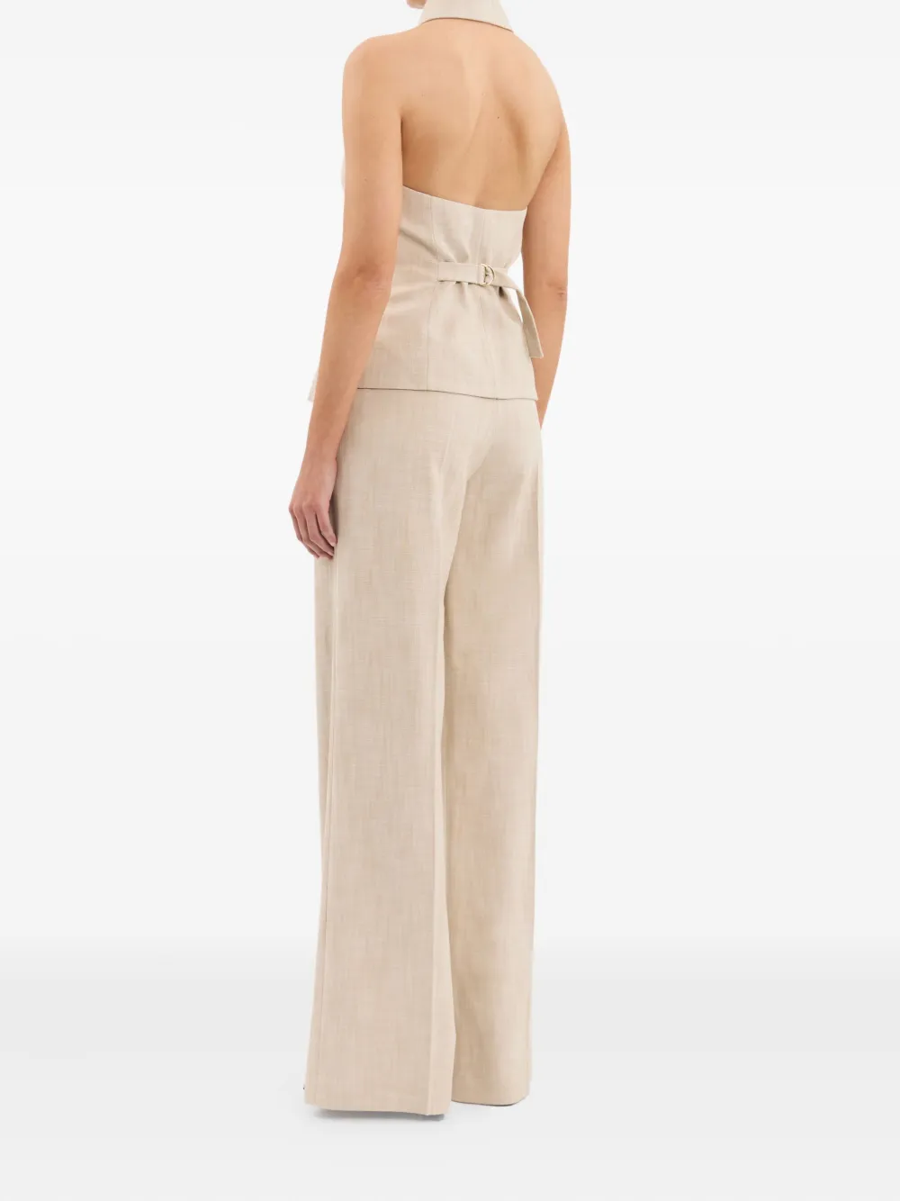 Rebecca Vallance Andy Halterneck Buttoned Vest In Neutral