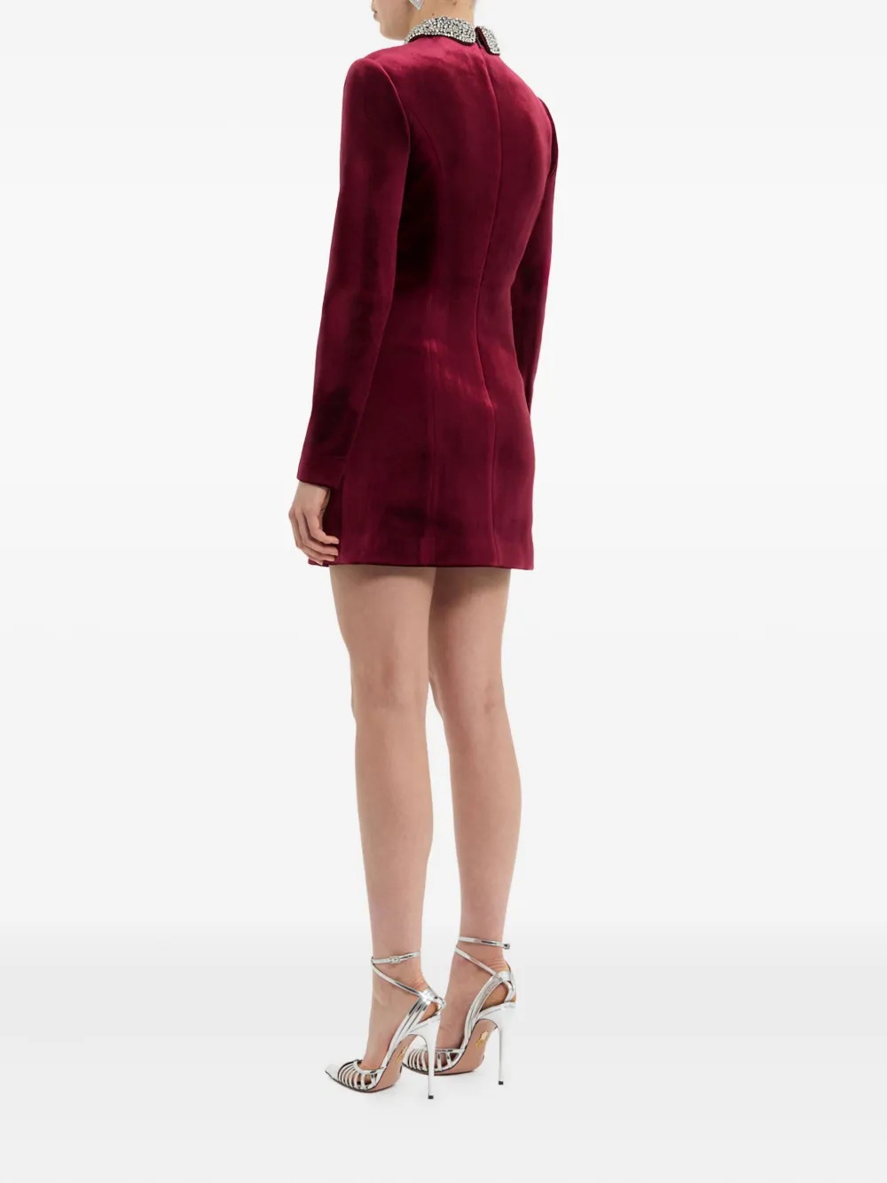 Rebecca Vallance Edwiena Embellished Velvet Minidress In Red