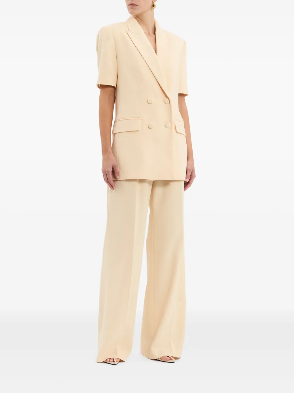 Rebecca Vallance short-sleeve double-breasted blazer Geel