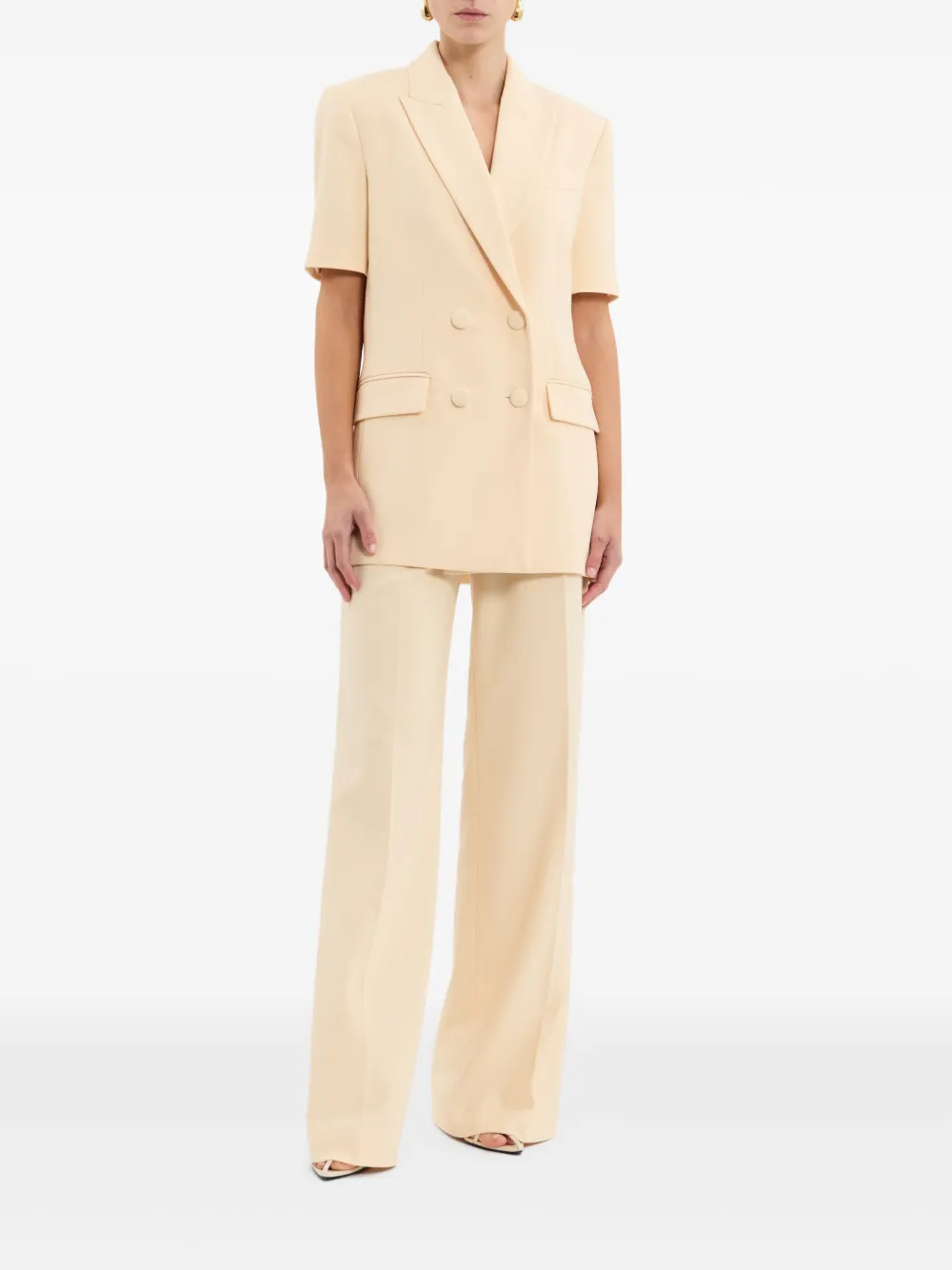 Rebecca Vallance short-sleeve double-breasted blazer Geel