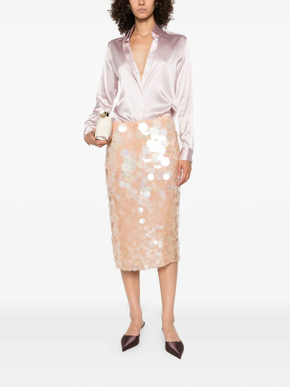 Mazzarelli Blouse van zijdemix Roze