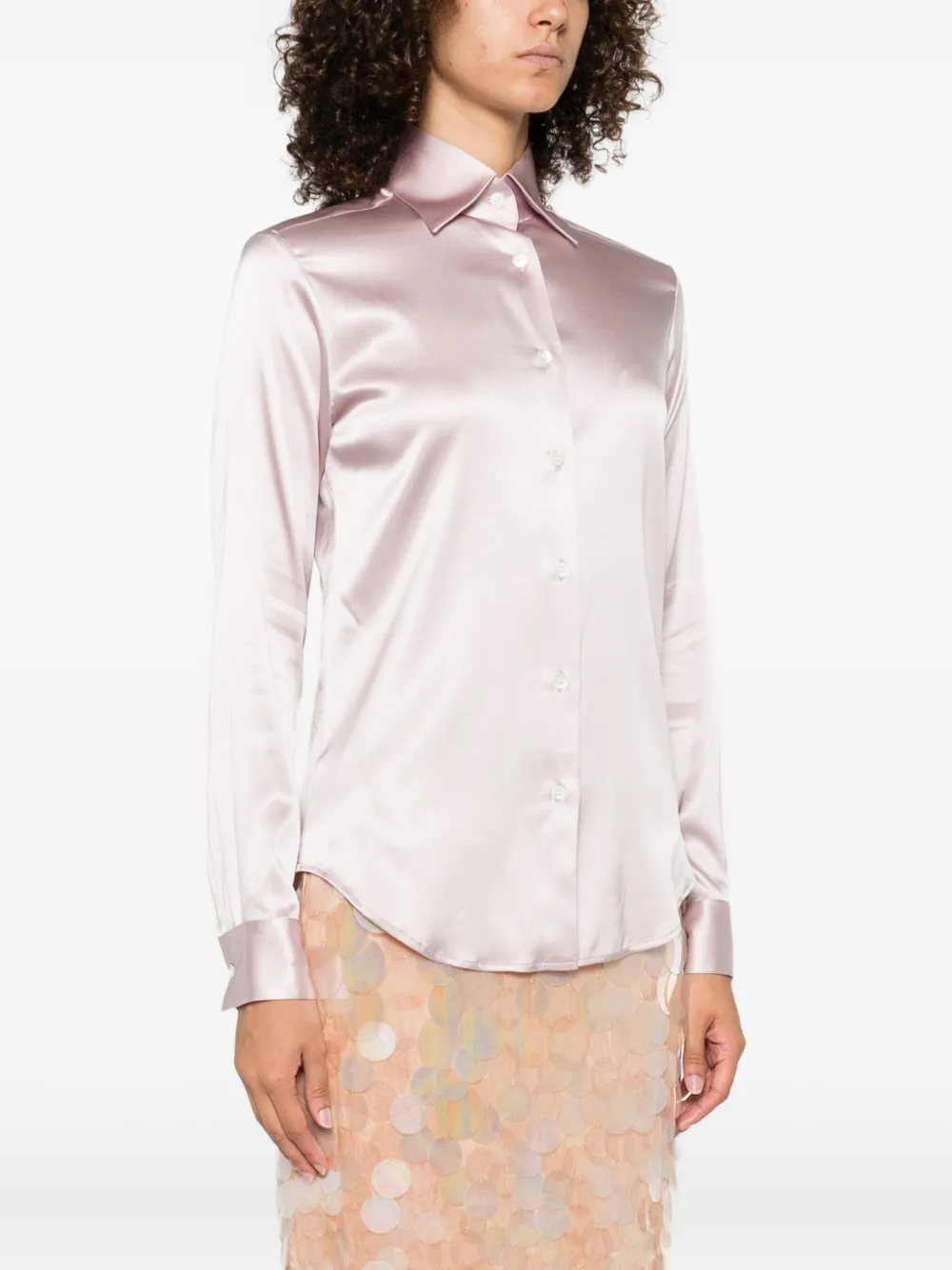 Mazzarelli Blouse van zijdemix Roze