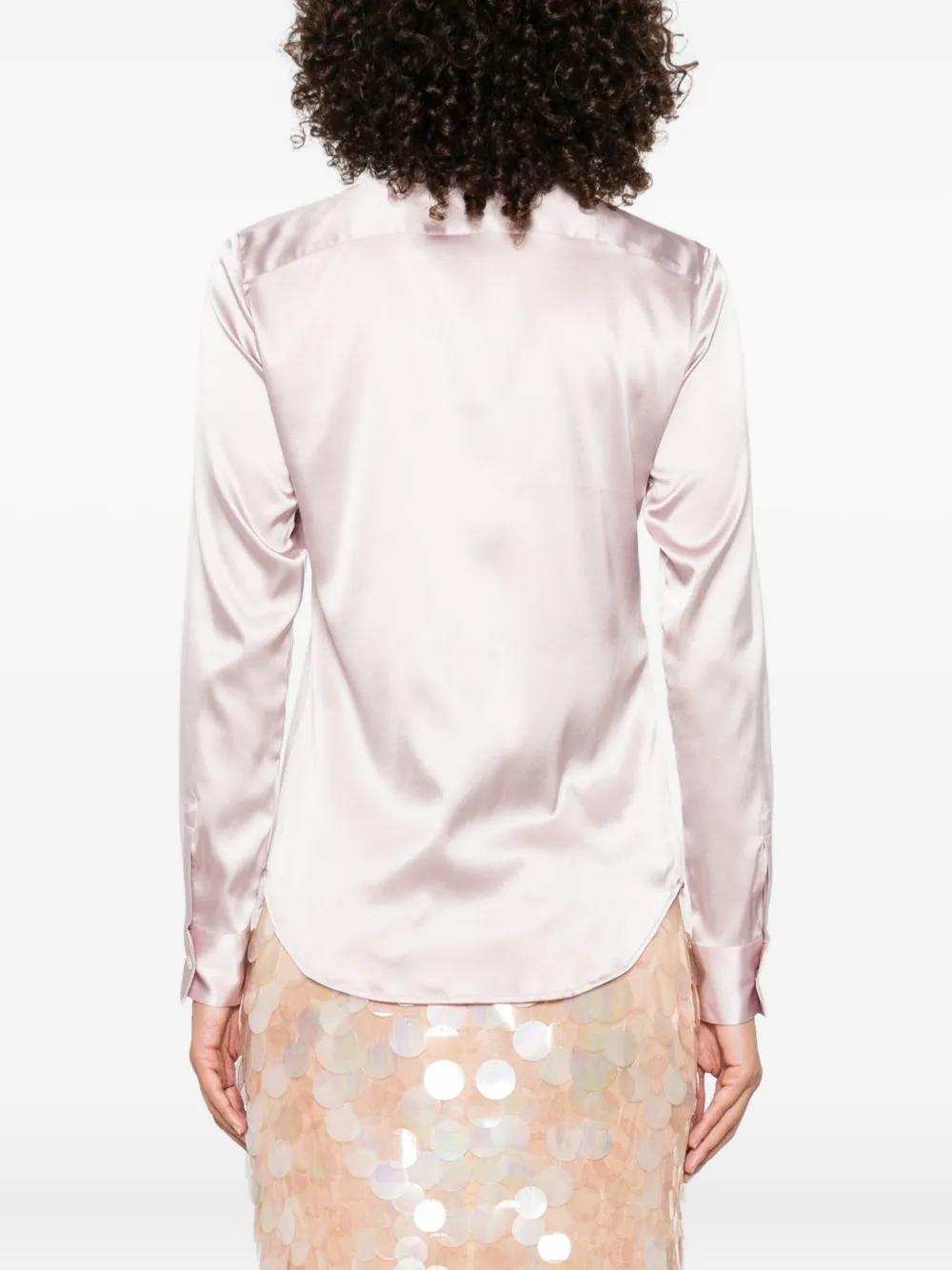 Mazzarelli Blouse van zijdemix Roze