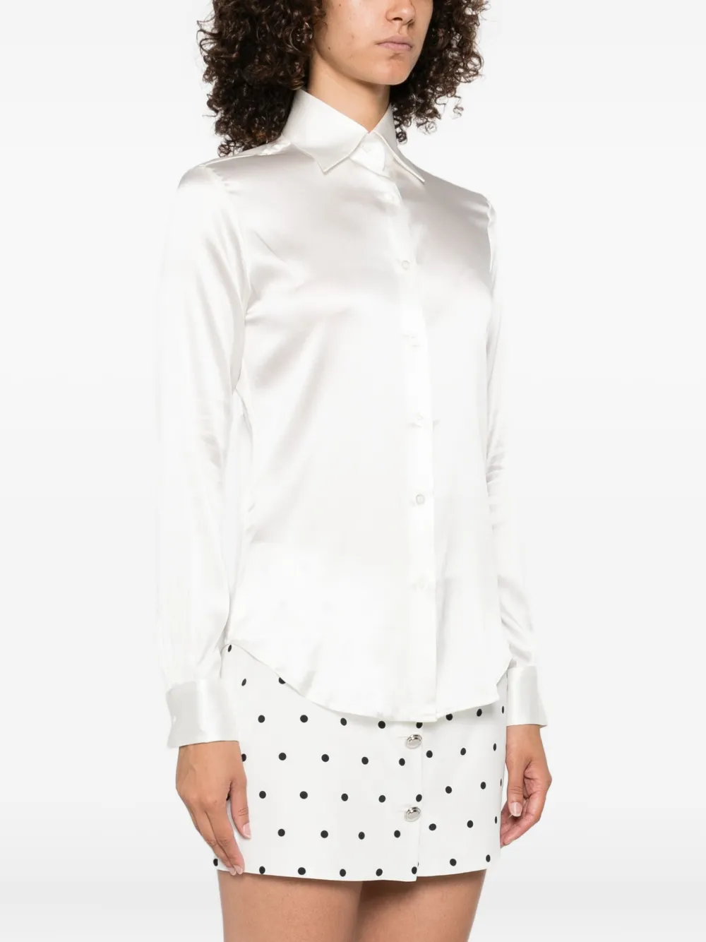 Mazzarelli Blouse van zijdemix Wit