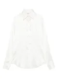 Mazzarelli long-sleeve silk-blend shirt - White