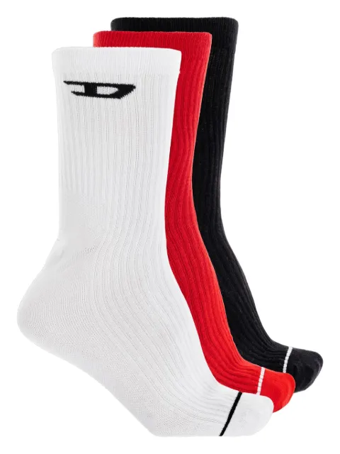 Diesel logo ribbed socks (pack of three)