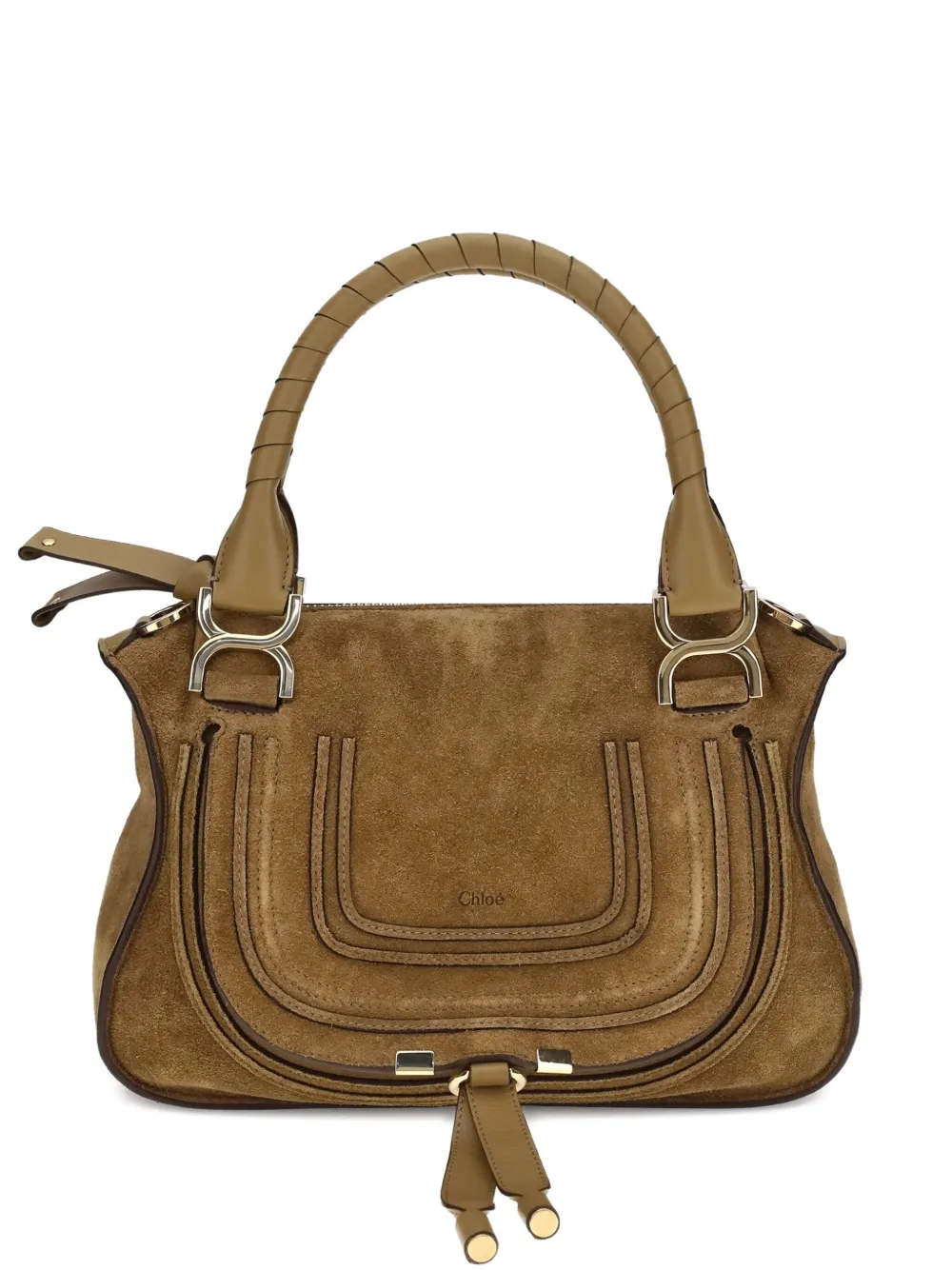 Chloé small Marcie suede-leather cross body bag | Brown | Image 1
