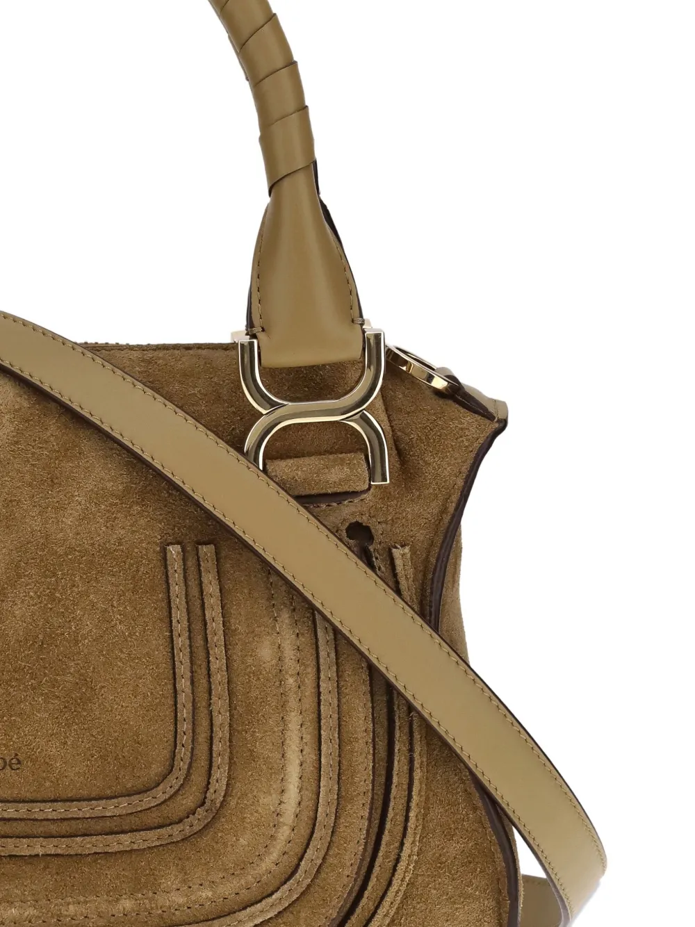 Chloé Marcie kleine suède leren crossbodytas Bruin