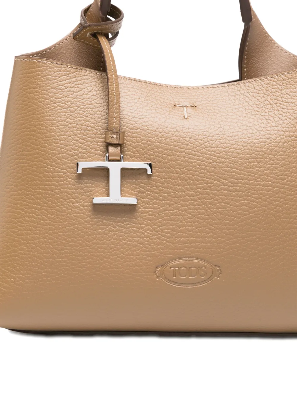 Tod's Leren shopper met T-logo Groen