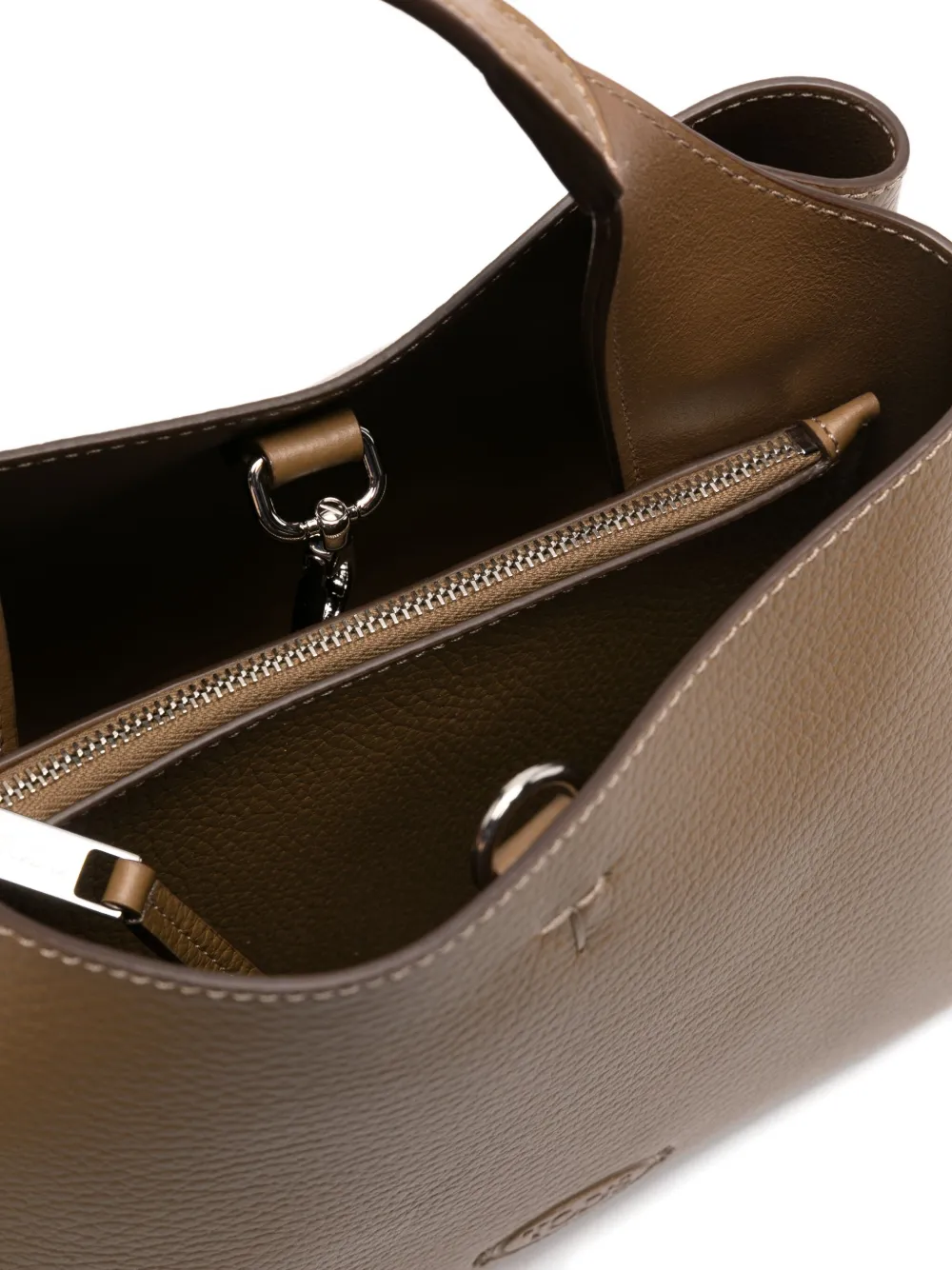 Tod's Leren shopper met T-logo Groen